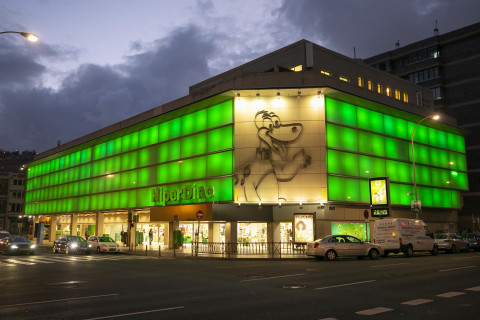 tienda, iluminación, verde, 