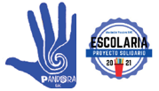 Se pueden observar los logotipos de la entidad Pandora y de su programa escolar Escolaria